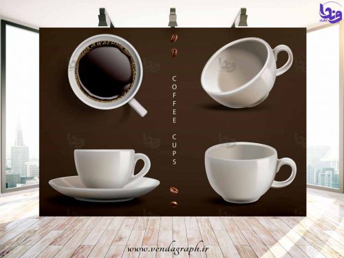 طرح مجموعه فنجان های قهوه