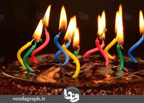 تصویر کیک و شمع تولد