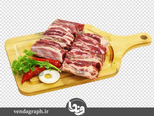 عکس گوشت قرمز روی تخته گوشت