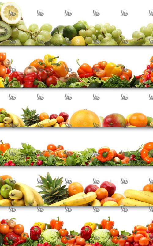 عکس مجموعه میوه و سبزیجات