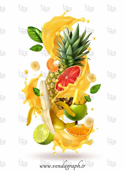 عکس مجموعه میوه و آب میوه