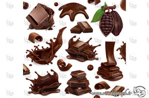 وکتور مجموعه انواع کاکائو و شکلات