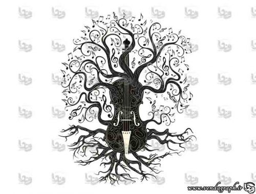 طرح درخت و گیتار