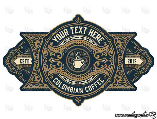 طرح وکتوری لوگوی قهوه فروشی
