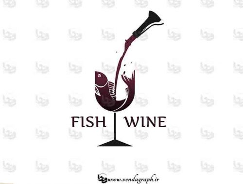 وکتور لوگوی شراب ماهی