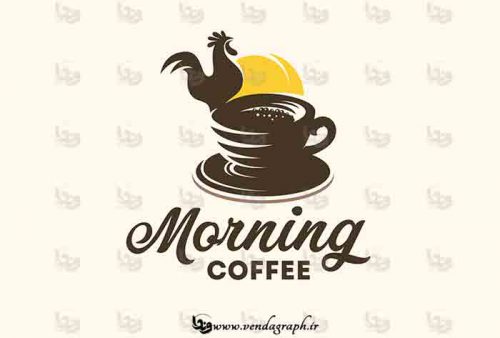 لوگوی قهوه برای صبحانه با فرمت EPS