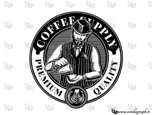 طرح وکتوری نماد و لوگوی کافه و قهوه فروشی