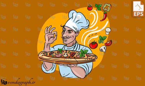 طرح وکتوری آشپز و پیتزا