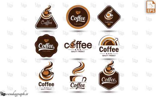 طرح لوگو و برچسب برای قهوه و کافه