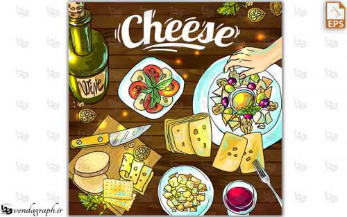 دانلود طرح وکتوری تبلیغ پنیر و لبنیات
