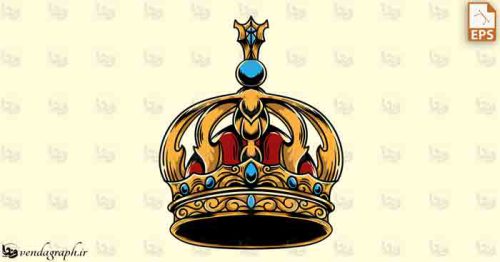 دانلود وکتور تاج سلطنتی همراه با جواهرات