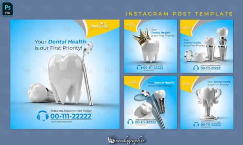 پست های لایه باز برای پیج دندانپزشکی در اینستاگرام