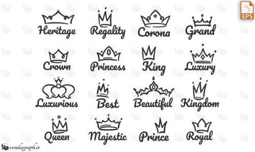 انواع لوگوهای باشکوه: پادشاه، شاه، شاهزاده، پرنس و پرنسس