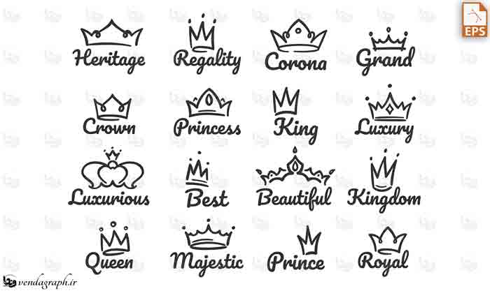 انواع لوگوهای باشکوه: پادشاه، شاه، شاهزاده، پرنس و پرنسس