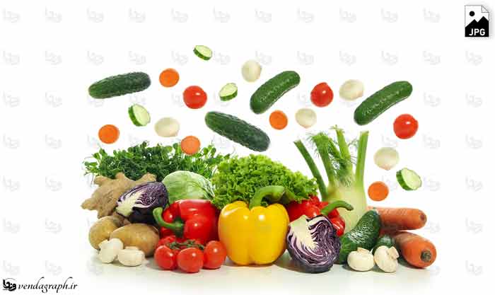 عکس استوک : فلفل دلمه ، گوجه فرنگی ، کاهو ، قارچ ، هویج ، سیب زمینی ، کلم ، خیار ، کلم بروکلی