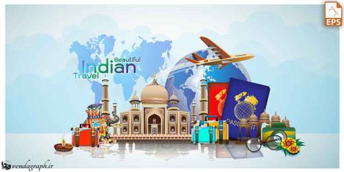طرح بنر جاذبه های مسافرت به هند مناسب آژانس هواپیمایی و مسافرتی