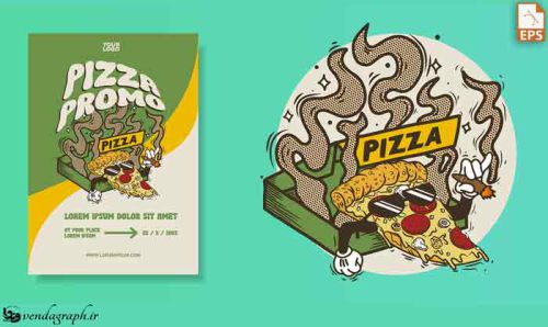 دانلود لوگو پیتزا و جعبه پیتزا