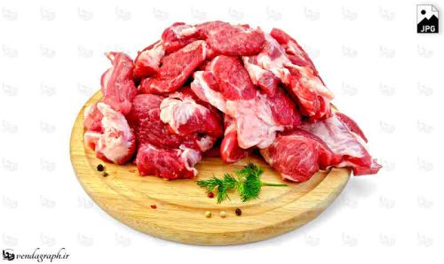 دانلود عکس باکیفیت گوشت قرمز تکه شده روی تخته گوشت