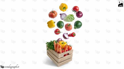 تصویر استوک فلفل دلمه و گوجه فرنگی و پیاز و هویج و کدو و جعفری
