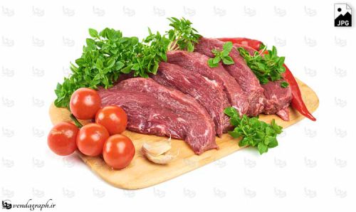 گوشت قرمز قطعه شده مناسب طراحی آشپزی و قصابی