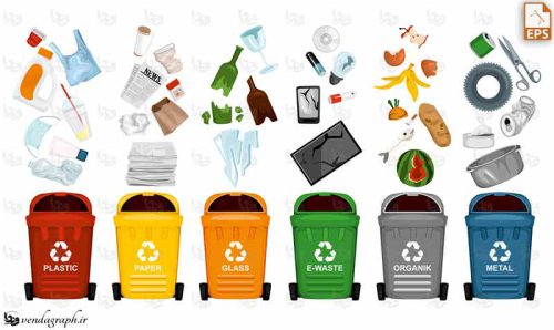 دانلود انواع سطل زباله برای زباله های مختلف