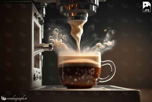 دانلود عکس باکیفیت دستگاه اسپرسو ساز در حال عصاره گیری قهوه
