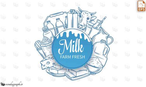 طرح وکتوری لیبل شیر و محصولات لبنی ارگانیک