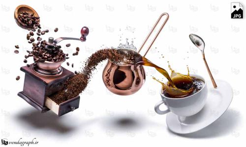 عکس استوک و باکیفیت آسیاب و قهوه و جوش و فنجان قهوه