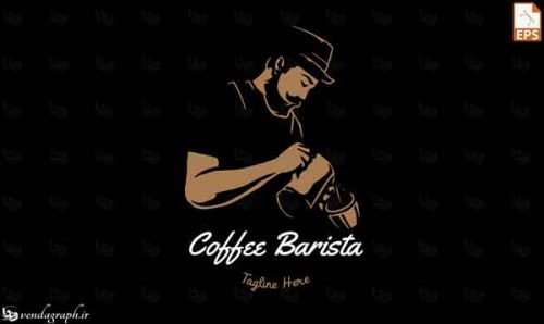 طرح وکتوری کافه باریستا مناسب طراحی : لوگو های کافه ، کافی شاپ و قهوه فروشی