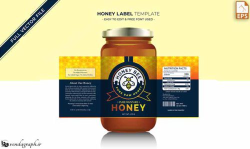 طراحی برچسب برای بسته بندی شیشه عسل