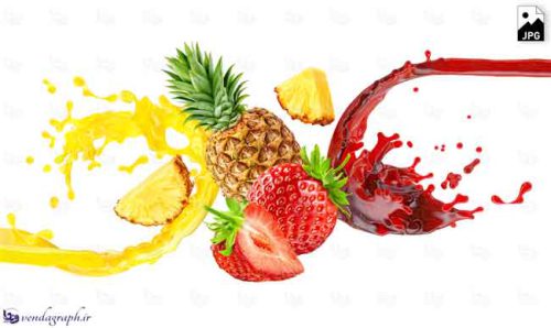 دانلود عکس استوک میوه و آب میوه توت فرنگی و آناناس
