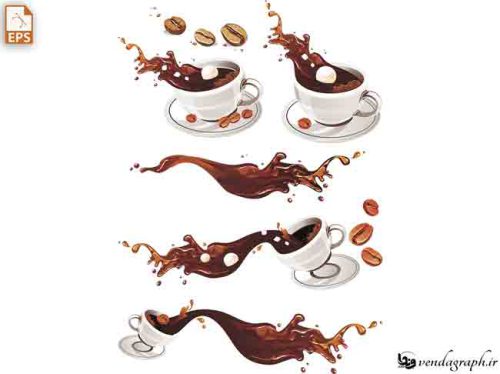انواع فنجان های قهوه همراه با قهوه اسپلش