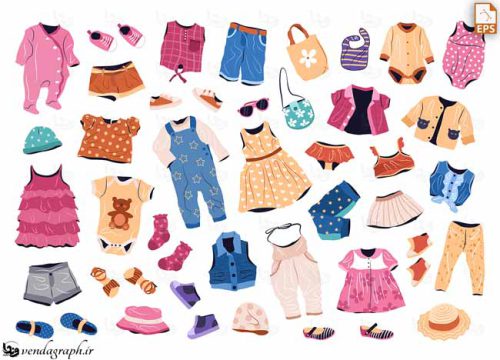 دانلود مجموعه لباس های وکتوری کودکانه