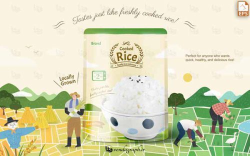 دانلود طرح وکتوری تبلیغ برنج