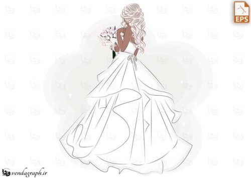طرح وکتوری عروس با دسته گل