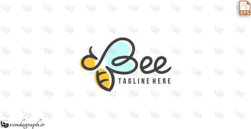 طرح وکتوری لوگو کارتونی زنبور عسل